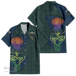 Scottish Arbuthnot Clan Tartan Crest with Thistle and Scotland Map Tartan Plaid Shirt Scottish Plaid Tartan Plaid - ScotsTee - scotstee.com