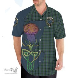 Scottish Arbuthnot Clan Tartan Crest with Thistle and Scotland Map Tartan Plaid Shirt Scottish Plaid Tartan Plaid - ScotsTee - scotstee.com