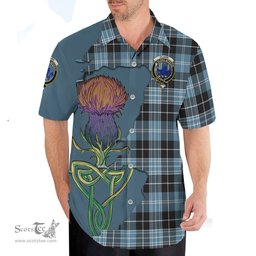 Scottish Clark (Lion) Ancient Clan Tartan Crest with Thistle and Scotland Map Tartan Plaid Shirt Scottish Plaid Tartan Plaid - ScotsTee - scotstee.com