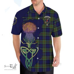 Scottish Colquhoun Modern Clan Tartan Crest with Thistle and Scotland Map Tartan Plaid Shirt Scottish Plaid Tartan Plaid - ScotsTee - scotstee.com