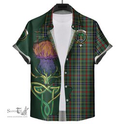 Scottish Bisset Clan Tartan Crest with Thistle and Scotland Map Tartan Plaid Shirt Scottish Plaid Tartan Plaid - ScotsTee - scotstee.com
