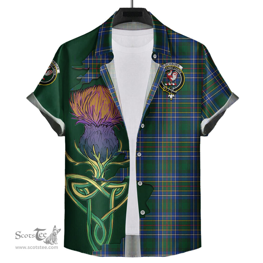 Scottish Cockburn Ancient Clan Tartan Crest with Thistle and Scotland Map Tartan Plaid Shirt Scottish Plaid Tartan Plaid - ScotsTee - scotstee.com