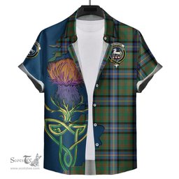 Scottish Cochrane Ancient Clan Tartan Crest with Thistle and Scotland Map Tartan Plaid Shirt Scottish Plaid Tartan Plaid - ScotsTee - scotstee.com