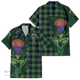 Scottish Blackadder Clan Tartan Crest with Thistle and Scotland Map Tartan Plaid Shirt Scottish Plaid Tartan Plaid - ScotsTee - scotstee.com