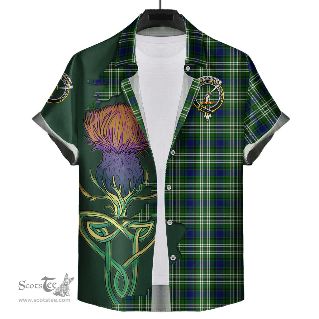 Scottish Blackadder Clan Tartan Crest with Thistle and Scotland Map Tartan Plaid Shirt Scottish Plaid Tartan Plaid - ScotsTee - scotstee.com