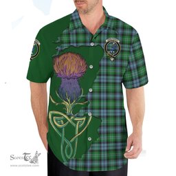 Scottish Arbuthnot Ancient Clan Tartan Crest with Thistle and Scotland Map Tartan Plaid Shirt Scottish Plaid Tartan Plaid - ScotsTee - scotstee.com