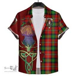 Scottish Boyd Modern Clan Tartan Crest with Thistle and Scotland Map Tartan Plaid Shirt Scottish Plaid Tartan Plaid - ScotsTee - scotstee.com