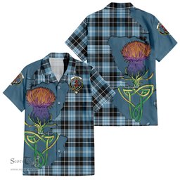 Scottish Clark Ancient Clan Tartan Crest with Thistle and Scotland Map Tartan Plaid Shirt Scottish Plaid Tartan Plaid - ScotsTee - scotstee.com