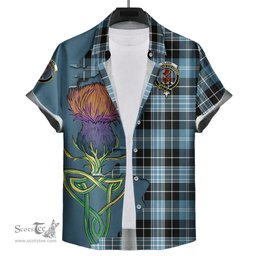Scottish Clark Ancient Clan Tartan Crest with Thistle and Scotland Map Tartan Plaid Shirt Scottish Plaid Tartan Plaid - ScotsTee - scotstee.com