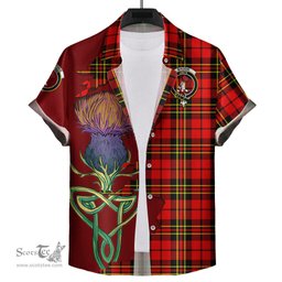 Scottish Brodie Modern Clan Tartan Crest with Thistle and Scotland Map Tartan Plaid Shirt Scottish Plaid Tartan Plaid - ScotsTee - scotstee.com