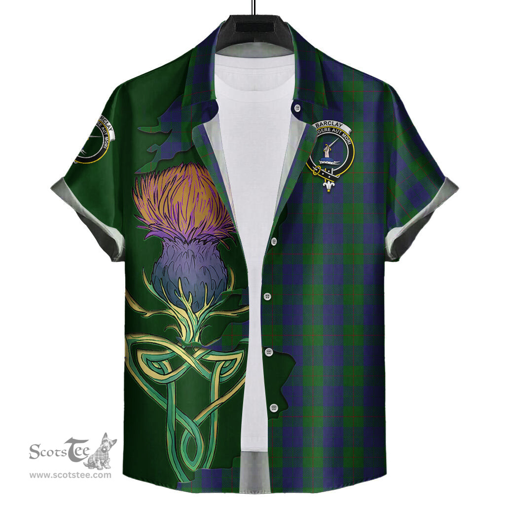 Scottish Barclay Clan Tartan Crest with Thistle and Scotland Map Tartan Plaid Shirt Scottish Plaid Tartan Plaid - ScotsTee - scotstee.com