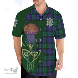 Scottish Black Watch Modern Clan Tartan Crest with Thistle and Scotland Map Tartan Plaid Shirt Scottish Plaid Tartan Plaid - ScotsTee - scotstee.com