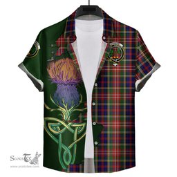 Scottish Christie Clan Tartan Crest with Thistle and Scotland Map Tartan Plaid Shirt Scottish Plaid Tartan Plaid - ScotsTee - scotstee.com