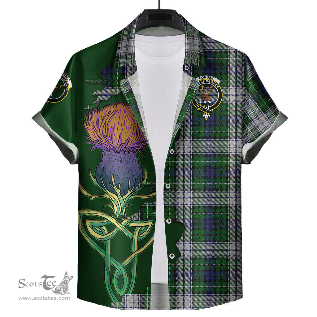 Scottish Forbes Dress Clan Tartan Crest with Thistle and Scotland Map Tartan Plaid Shirt Scottish Plaid Tartan Plaid - ScotsTee - scotstee.com