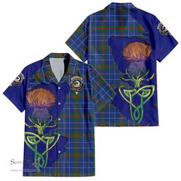 Scottish Edmonstone Clan Tartan Crest with Thistle and Scotland Map Tartan Plaid Shirt Scottish Plaid Tartan Plaid - ScotsTee - scotstee.com