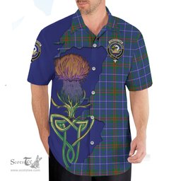 Scottish Edmonstone Clan Tartan Crest with Thistle and Scotland Map Tartan Plaid Shirt Scottish Plaid Tartan Plaid - ScotsTee - scotstee.com