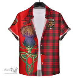 Scottish Drummond Modern Clan Tartan Crest with Thistle and Scotland Map Tartan Plaid Shirt Scottish Plaid Tartan Plaid - ScotsTee - scotstee.com