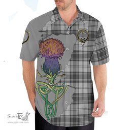 Scottish Glendinning Clan Tartan Crest with Thistle and Scotland Map Tartan Plaid Shirt Scottish Plaid Tartan Plaid - ScotsTee - scotstee.com