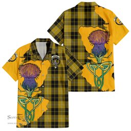 Scottish Barclay Dress Clan Tartan Crest with Thistle and Scotland Map Tartan Plaid Shirt Scottish Plaid Tartan Plaid - ScotsTee - scotstee.com