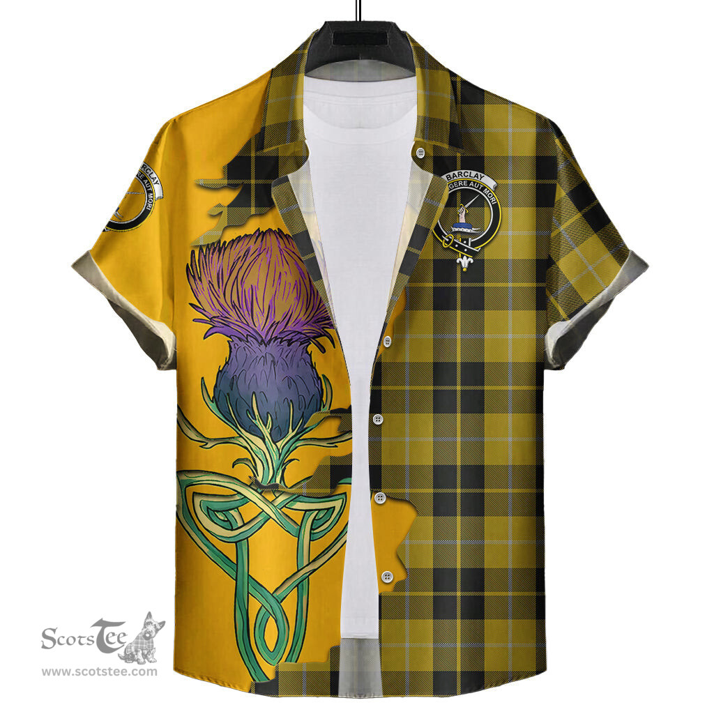 Scottish Barclay Dress Clan Tartan Crest with Thistle and Scotland Map Tartan Plaid Shirt Scottish Plaid Tartan Plaid - ScotsTee - scotstee.com