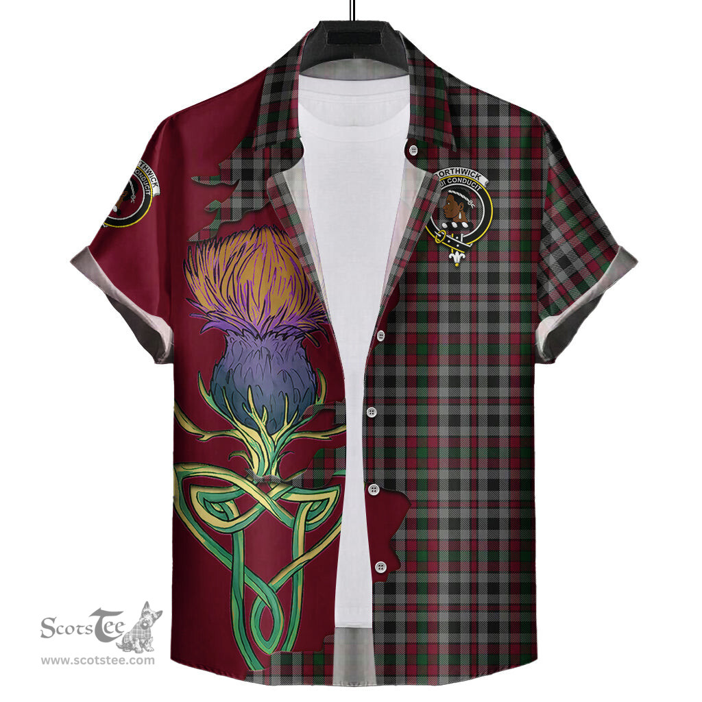 Scottish Borthwick Clan Tartan Crest with Thistle and Scotland Map Tartan Plaid Shirt Scottish Plaid Tartan Plaid - ScotsTee - scotstee.com
