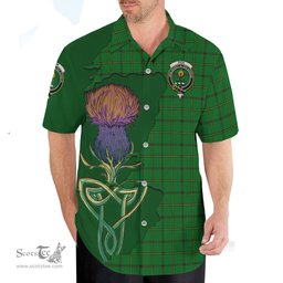 Scottish Don Clan Tartan Crest with Thistle and Scotland Map Tartan Plaid Shirt Scottish Plaid Tartan Plaid - ScotsTee - scotstee.com