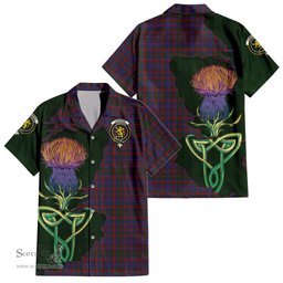 Scottish Cumming Clan Tartan Crest with Thistle and Scotland Map Tartan Plaid Shirt Scottish Plaid Tartan Plaid - ScotsTee - scotstee.com