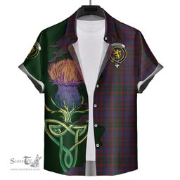 Scottish Cumming Clan Tartan Crest with Thistle and Scotland Map Tartan Plaid Shirt Scottish Plaid Tartan Plaid - ScotsTee - scotstee.com