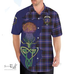 Scottish Dunlop Modern Clan Tartan Crest with Thistle and Scotland Map Tartan Plaid Shirt Scottish Plaid Tartan Plaid - ScotsTee - scotstee.com