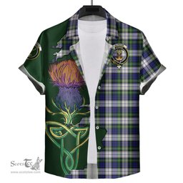 Scottish Gordon Dress Modern Clan Tartan Crest with Thistle and Scotland Map Tartan Plaid Shirt Scottish Plaid Tartan Plaid - ScotsTee - scotstee.com