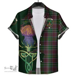 Scottish Crosbie Clan Tartan Crest with Thistle and Scotland Map Tartan Plaid Shirt Scottish Plaid Tartan Plaid - ScotsTee - scotstee.com