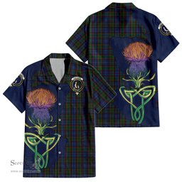 Scottish Fletcher Clan Tartan Crest with Thistle and Scotland Map Tartan Plaid Shirt Scottish Plaid Tartan Plaid - ScotsTee - scotstee.com