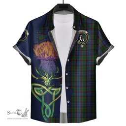 Scottish Fletcher Clan Tartan Crest with Thistle and Scotland Map Tartan Plaid Shirt Scottish Plaid Tartan Plaid - ScotsTee - scotstee.com