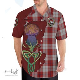 Scottish Cunningham Dress Clan Tartan Crest with Thistle and Scotland Map Tartan Plaid Shirt Scottish Plaid Tartan Plaid - ScotsTee - scotstee.com
