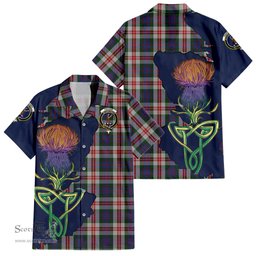 Scottish Fraser Red Dress Clan Tartan Crest with Thistle and Scotland Map Tartan Plaid Shirt Scottish Plaid Tartan Plaid - ScotsTee - scotstee.com