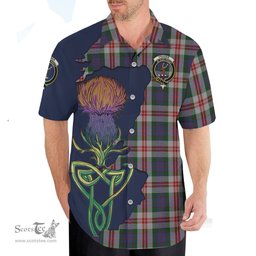 Scottish Fraser Red Dress Clan Tartan Crest with Thistle and Scotland Map Tartan Plaid Shirt Scottish Plaid Tartan Plaid - ScotsTee - scotstee.com