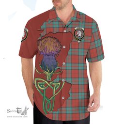 Scottish Dunbar Ancient Clan Tartan Crest with Thistle and Scotland Map Tartan Plaid Shirt Scottish Plaid Tartan Plaid - ScotsTee - scotstee.com