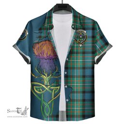 Scottish Ferguson Ancient Clan Tartan Crest with Thistle and Scotland Map Tartan Plaid Shirt Scottish Plaid Tartan Plaid - ScotsTee - scotstee.com