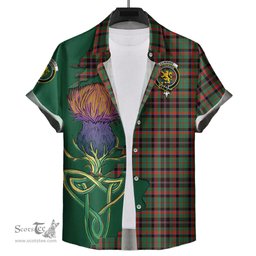 Scottish Cumming Hunting Ancient Clan Tartan Crest with Thistle and Scotland Map Tartan Plaid Shirt Scottish Plaid Tartan Plaid - ScotsTee - scotstee.com