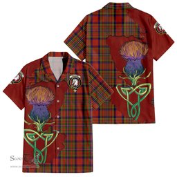 Scottish Hepburn Clan Tartan Crest with Thistle and Scotland Map Tartan Plaid Shirt Scottish Plaid Tartan Plaid - ScotsTee - scotstee.com