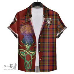 Scottish Hepburn Clan Tartan Crest with Thistle and Scotland Map Tartan Plaid Shirt Scottish Plaid Tartan Plaid - ScotsTee - scotstee.com