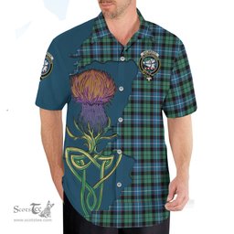 Scottish Galbraith Ancient Clan Tartan Crest with Thistle and Scotland Map Tartan Plaid Shirt Scottish Plaid Tartan Plaid - ScotsTee - scotstee.com
