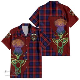 Scottish Graham of Menteith Red Clan Tartan Crest with Thistle and Scotland Map Tartan Plaid Shirt Scottish Plaid Tartan Plaid - ScotsTee - scotstee.com