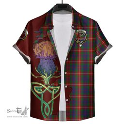 Scottish Fraser of Lovat Clan Tartan Crest with Thistle and Scotland Map Tartan Plaid Shirt Scottish Plaid Tartan Plaid - ScotsTee - scotstee.com
