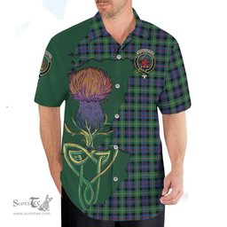 Scottish Farquharson Ancient Clan Tartan Crest with Thistle and Scotland Map Tartan Plaid Shirt Scottish Plaid Tartan Plaid - ScotsTee - scotstee.com