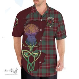 Scottish Crawford Modern Clan Tartan Crest with Thistle and Scotland Map Tartan Plaid Shirt Scottish Plaid Tartan Plaid - ScotsTee - scotstee.com