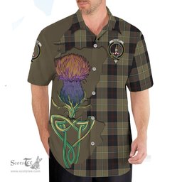 Scottish Dunlop Hunting Clan Tartan Crest with Thistle and Scotland Map Tartan Plaid Shirt Scottish Plaid Tartan Plaid - ScotsTee - scotstee.com