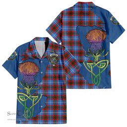 Scottish Crichton Clan Tartan Crest with Thistle and Scotland Map Tartan Plaid Shirt Scottish Plaid Tartan Plaid - ScotsTee - scotstee.com