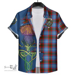 Scottish Crichton Clan Tartan Crest with Thistle and Scotland Map Tartan Plaid Shirt Scottish Plaid Tartan Plaid - ScotsTee - scotstee.com