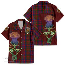 Scottish Gow Clan Tartan Crest with Thistle and Scotland Map Tartan Plaid Shirt Scottish Plaid Tartan Plaid - ScotsTee - scotstee.com